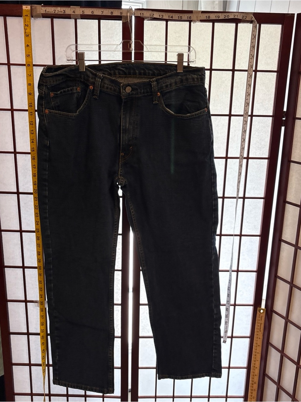 Levi's Men's Black Straight-Leg Jeans 559 36x30